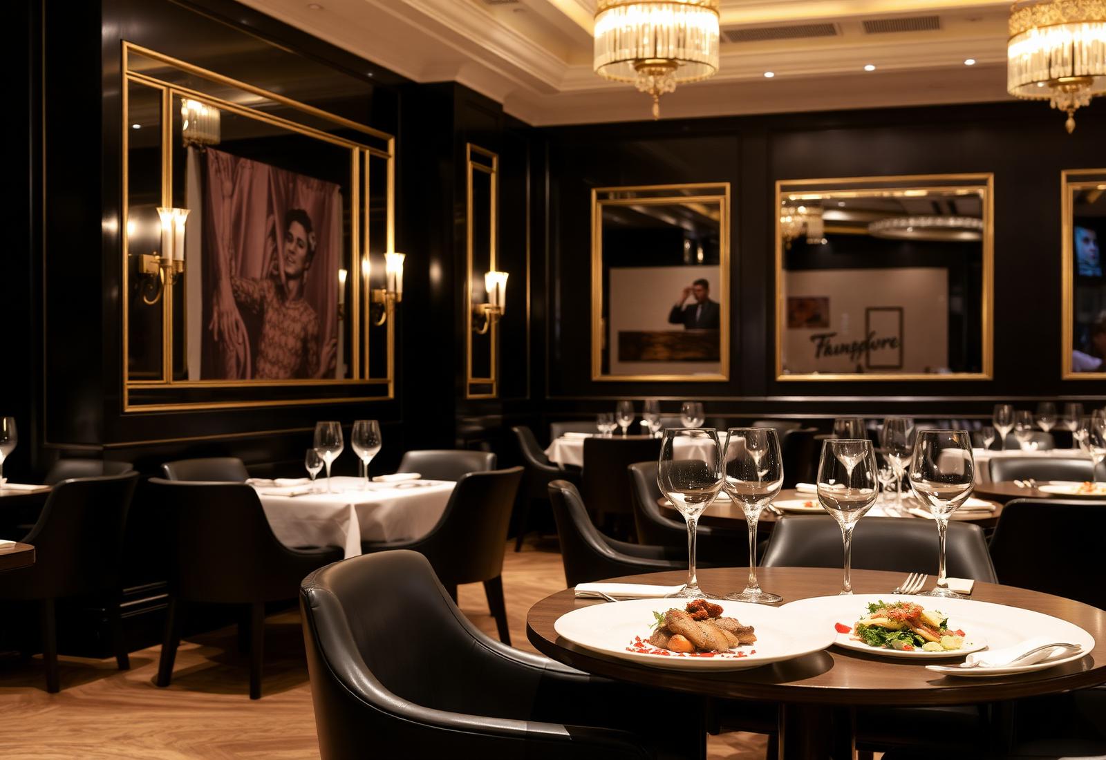 Fine dining room with warm ambient lighting