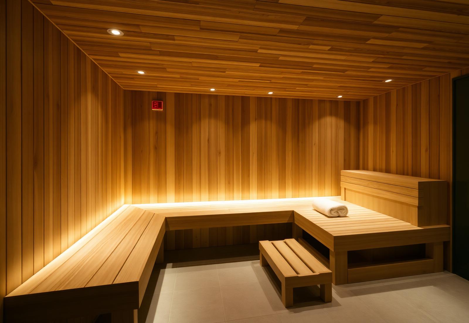 Cedar sauna in the spa thermal circuit